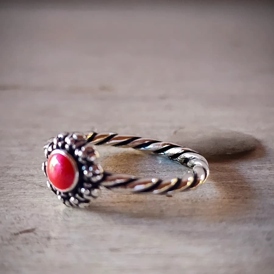 Anillo  Florcita Roja
