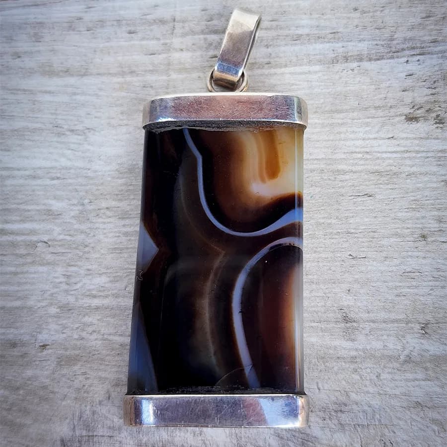 Dije Piedra agata Rectangular